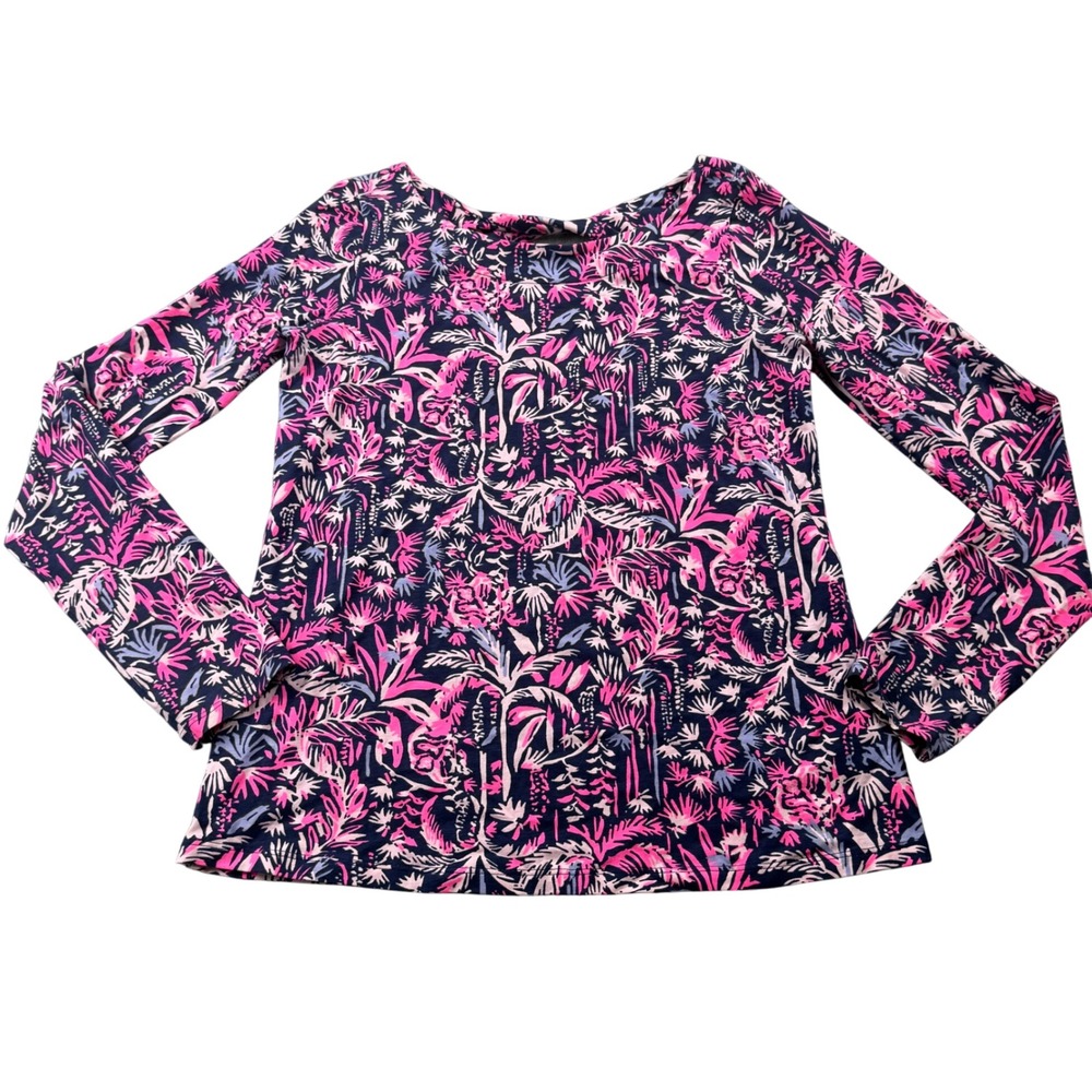Lilly Pulitzer Size S‎ Tristian Top in Bright Navy Swing Long Sleeve